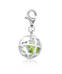 World With Stone Shaped Silver Charms CH-33